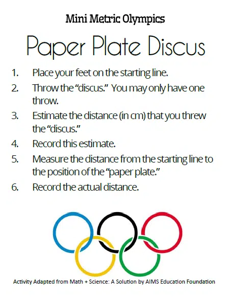 Mini Metric Olympics Activity