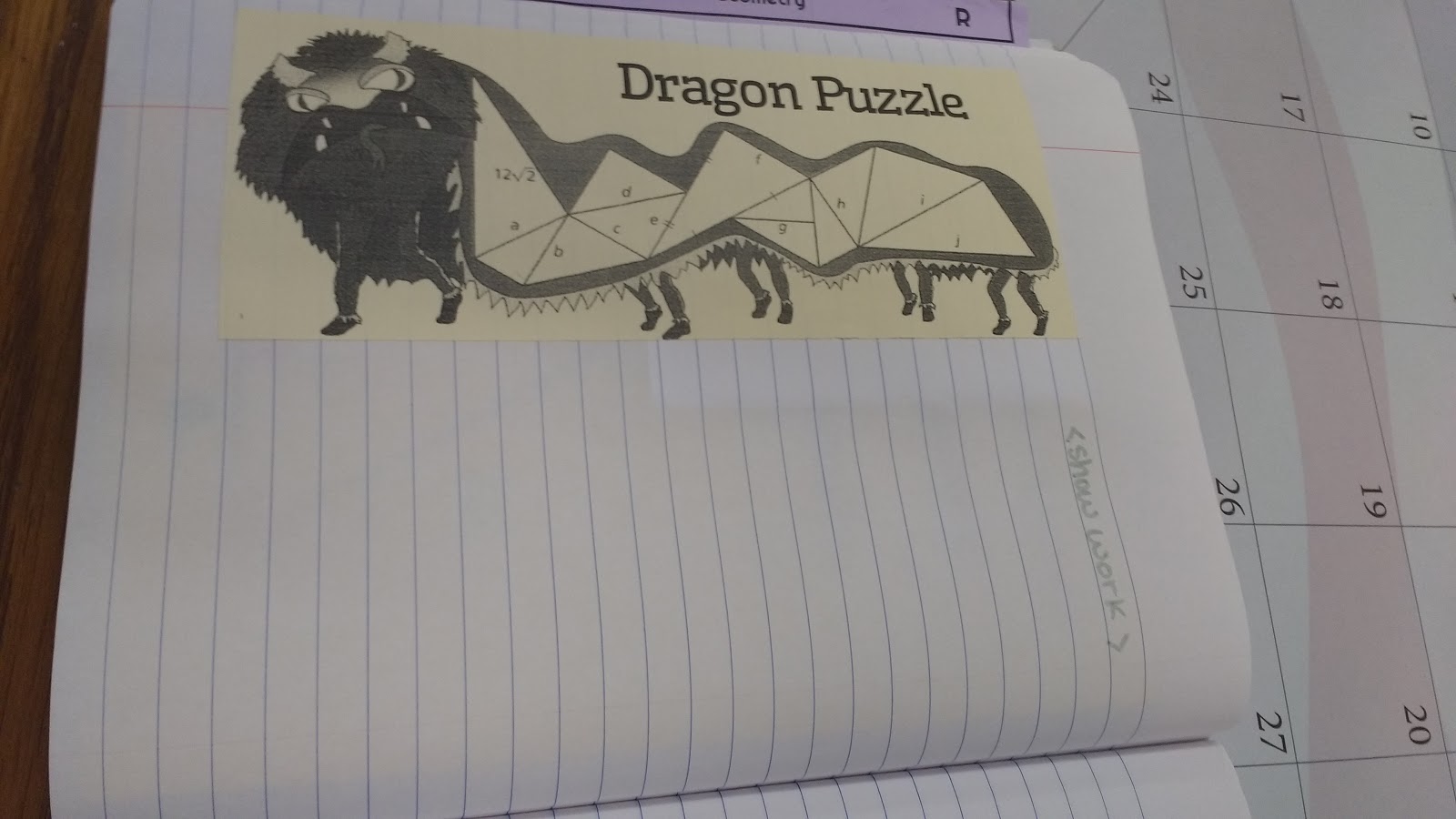 Dragon Puzzle to Practice Special Right Triangles