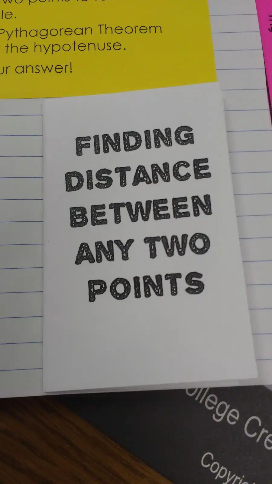 Finding Distance Between Two Points Practice Book