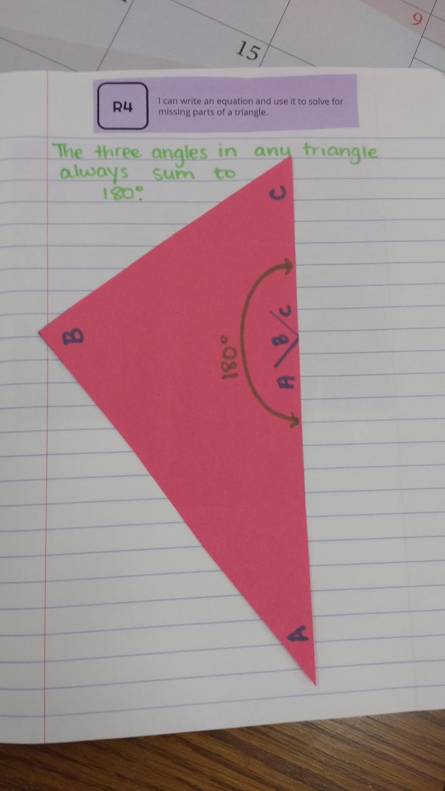 sum of angles in triangle interactive notebook page. 
