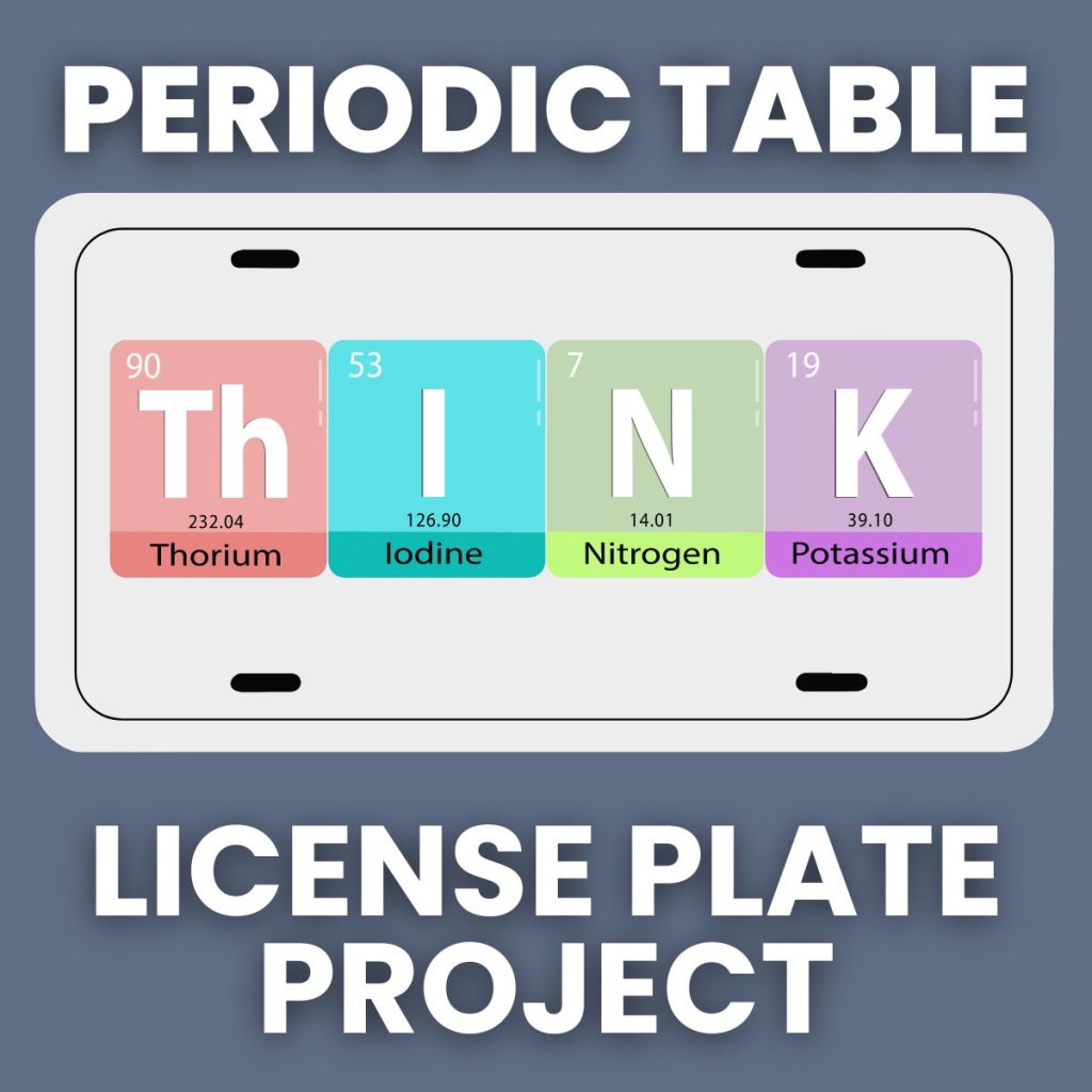 periodic table license plate project.