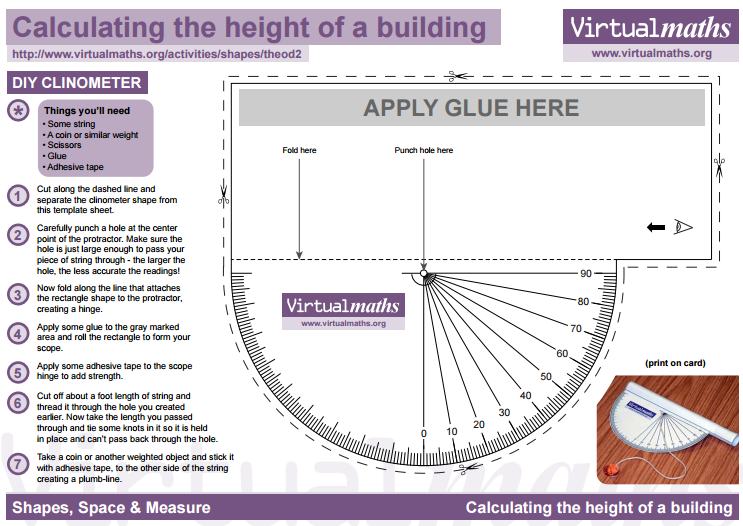 Clinometer Template from Virtual Maths 