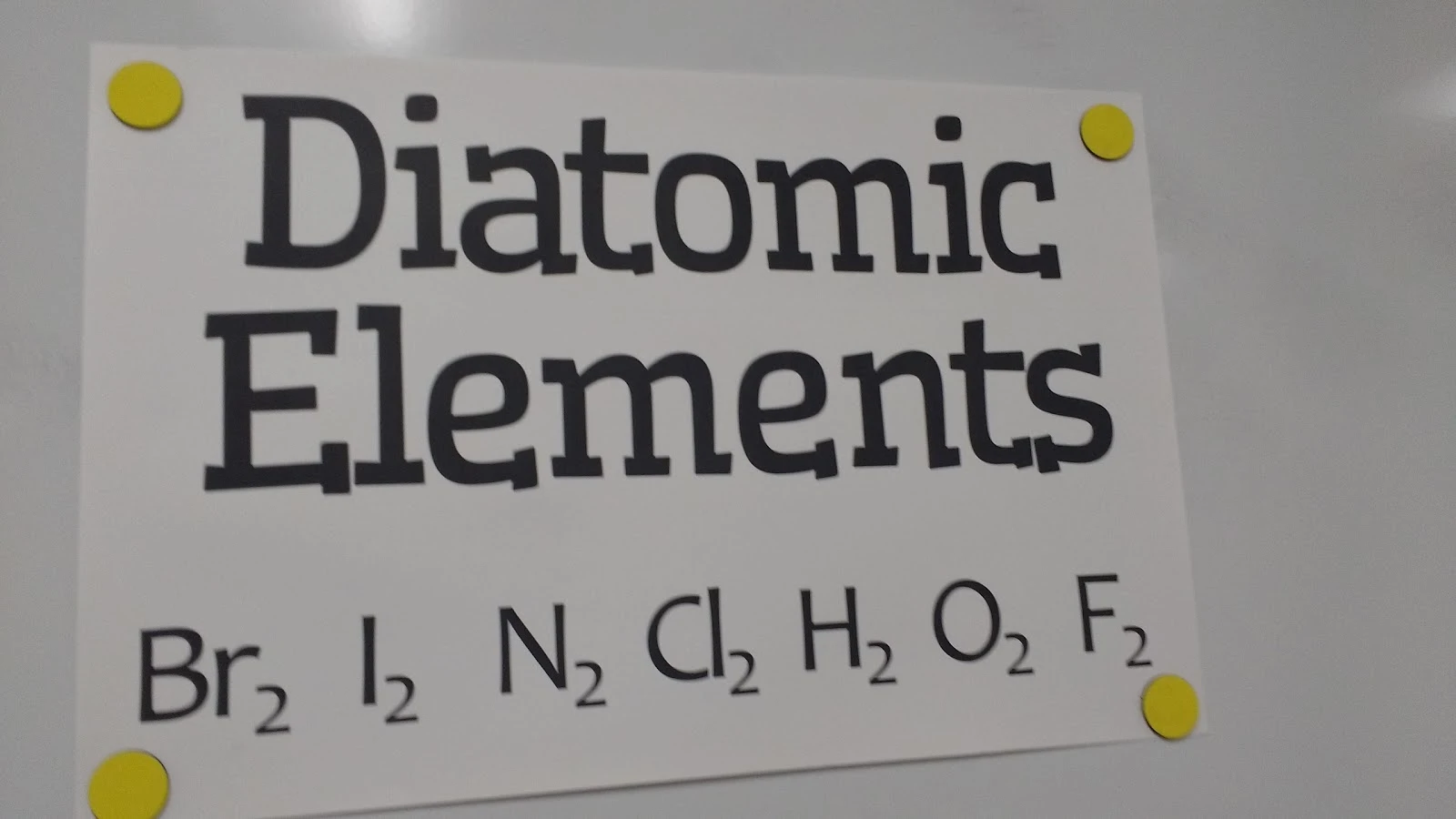 Diatomic Elements BrINClHOF Poster