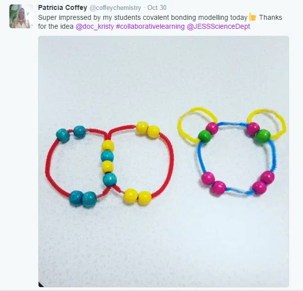 Covalent Compounds Modeled with Pipe cleaners and Pony Beads.