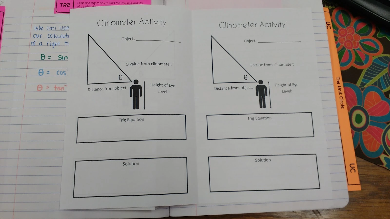 Clinometer Activity and Foldable 