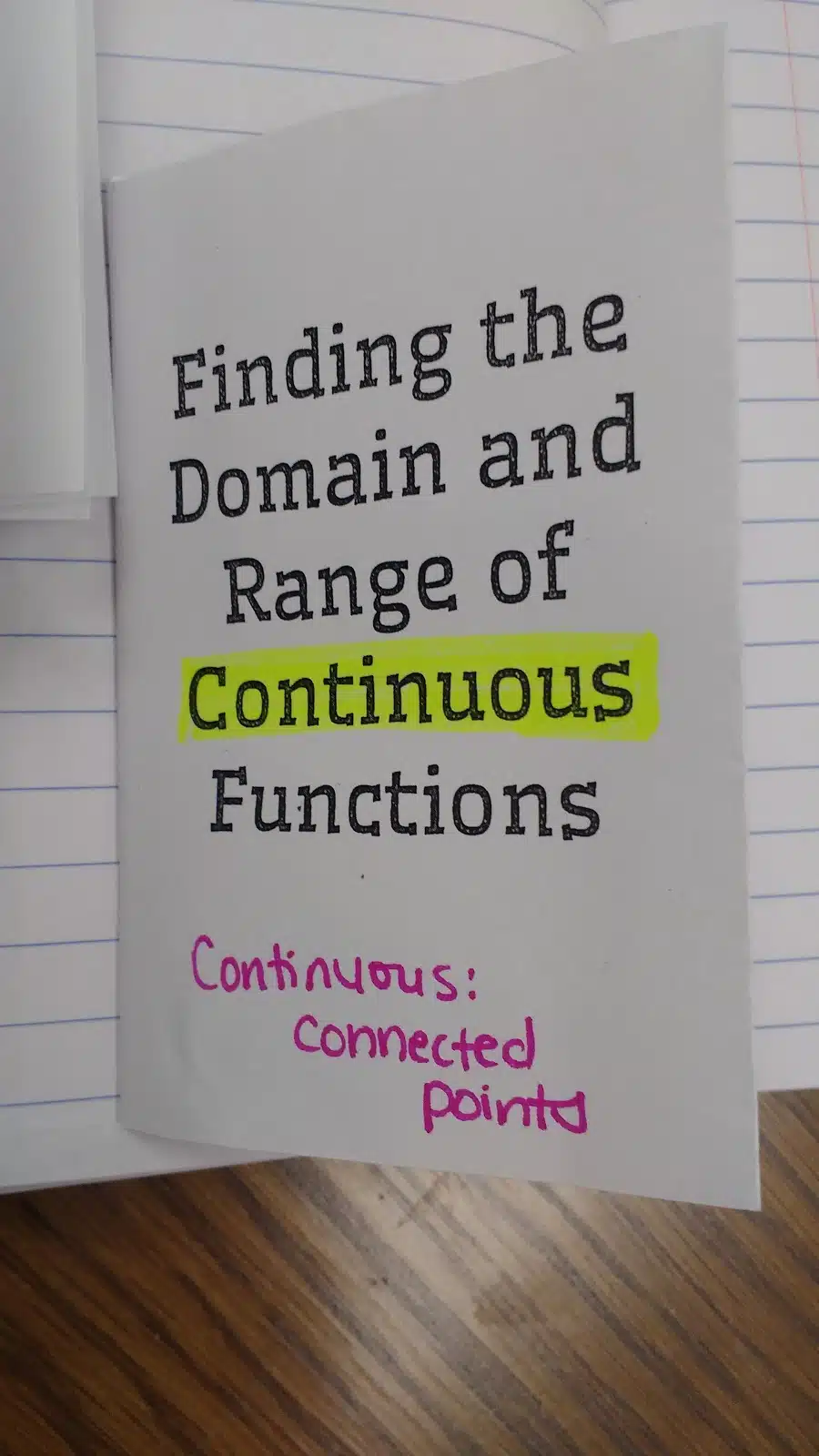 Finding the Domain and Range of Continuous Functions Practice Book 