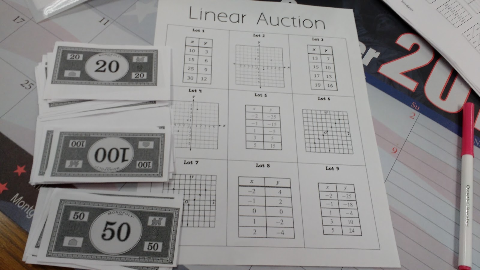 Linear Auction Activity