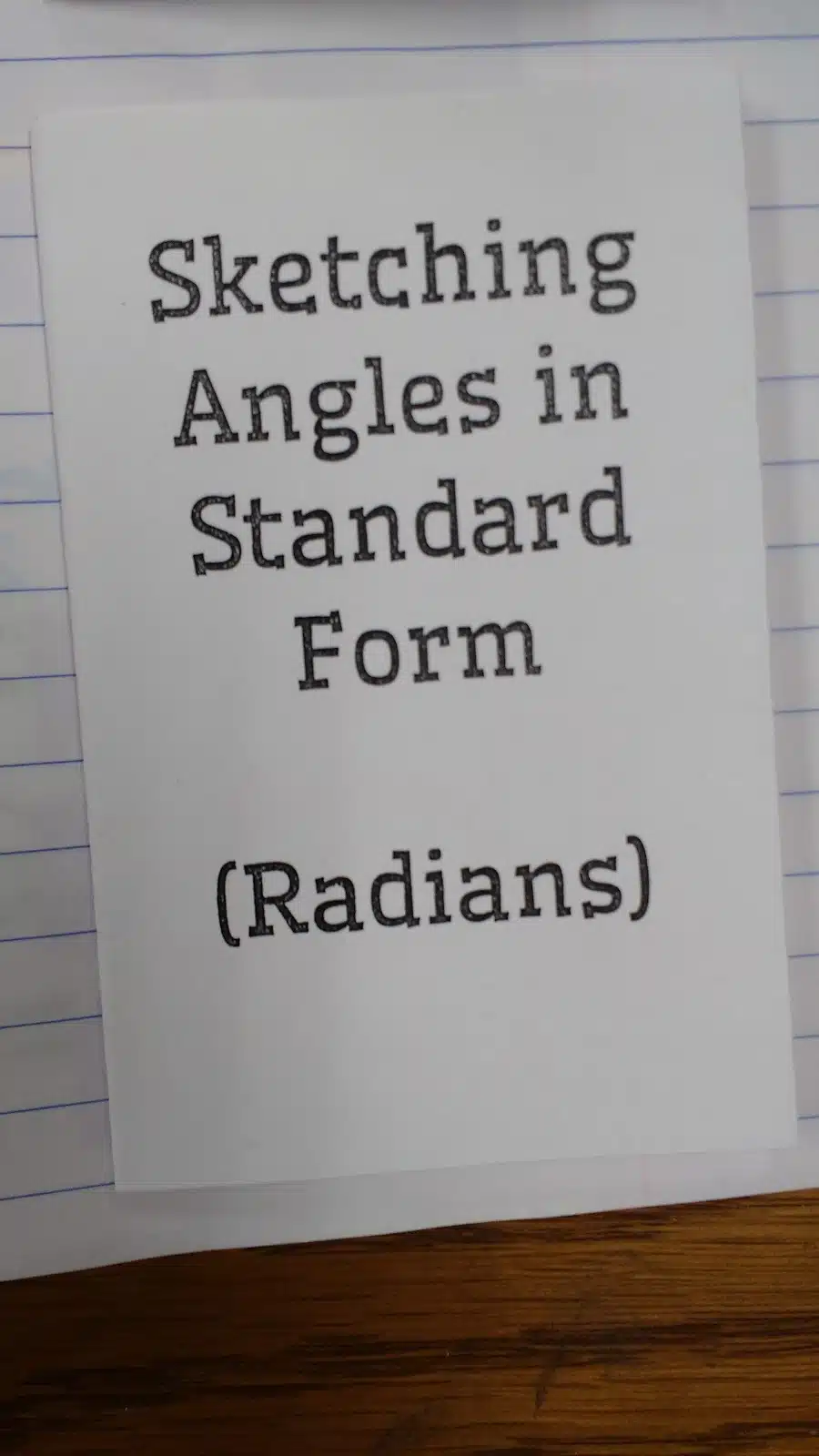 Sketching Angles in Standard Position Practice Books