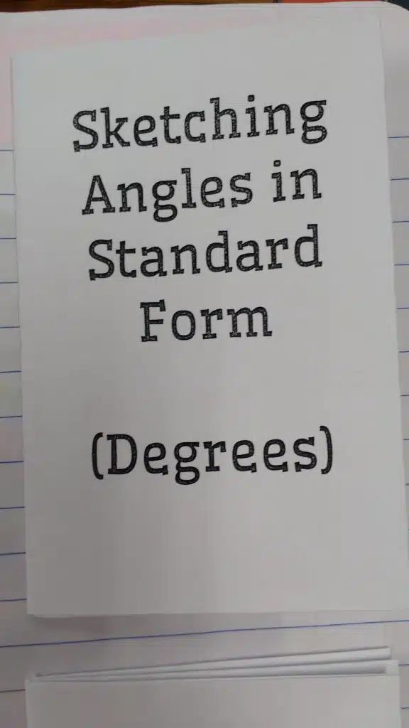 Sketching Angles in Standard Position Practice Books