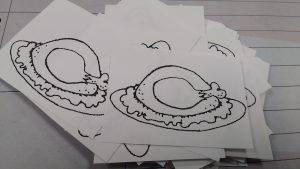 Small Pieces of Paper with Drawing of Turkey Printed on It.