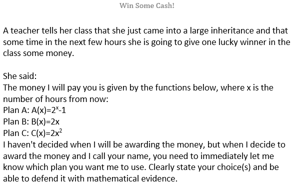 "Win Some Cash!" Task