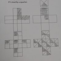 student examples of solving the quarter the cross fraction activity.