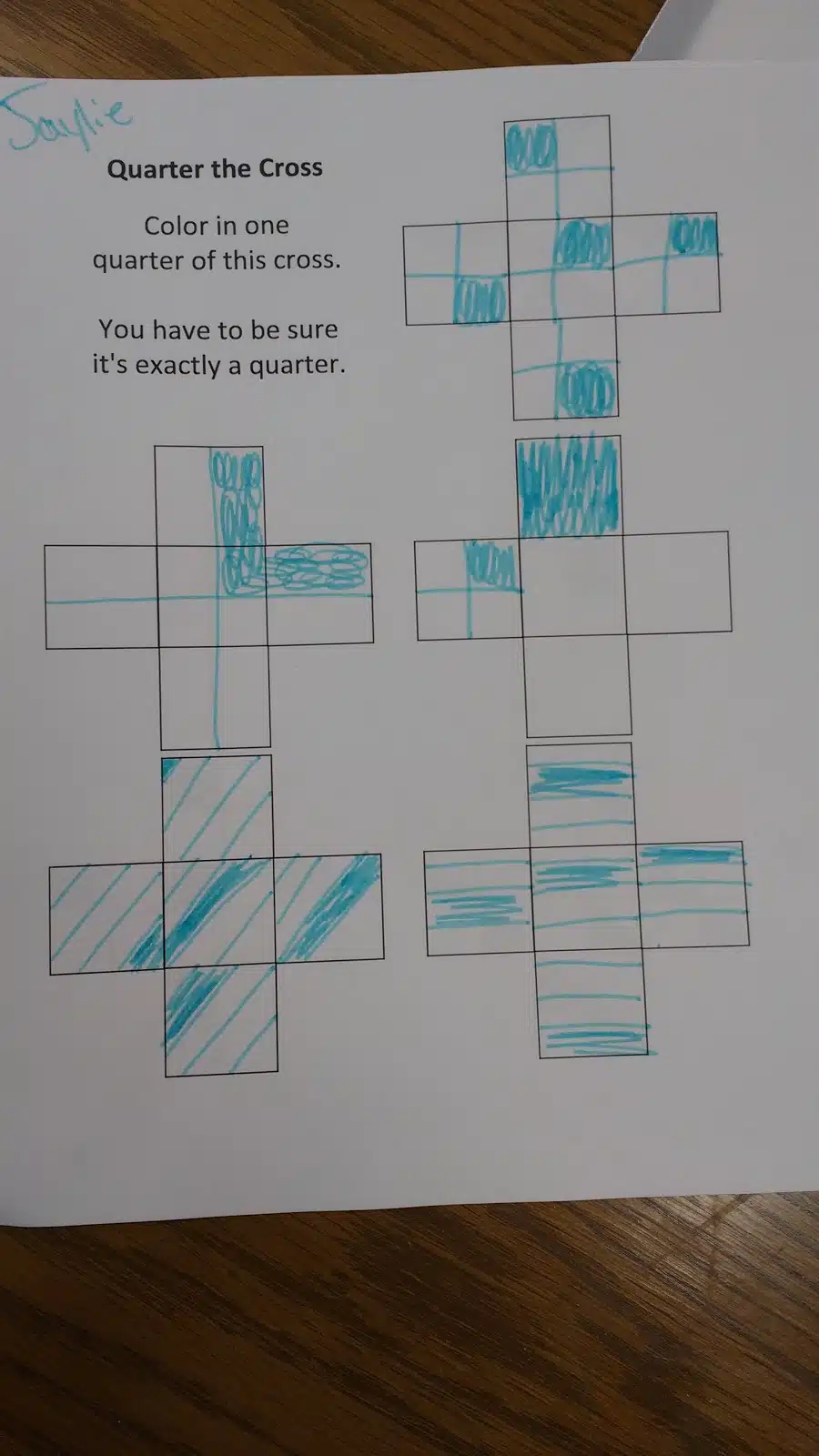 Quarter the Cross Fractions Activity