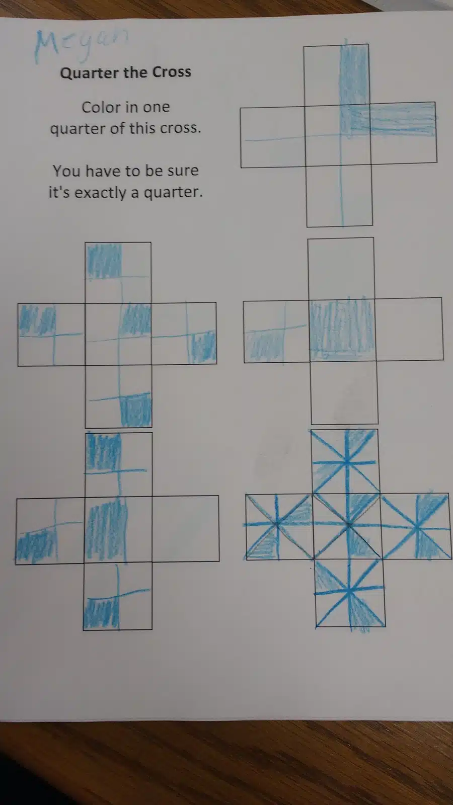 Quarter the Cross Fractions Activity