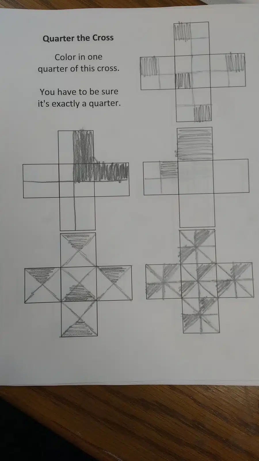 Quarter the Cross Fractions Activity