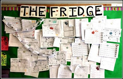 Fridge Bulletin Board in Classroom 