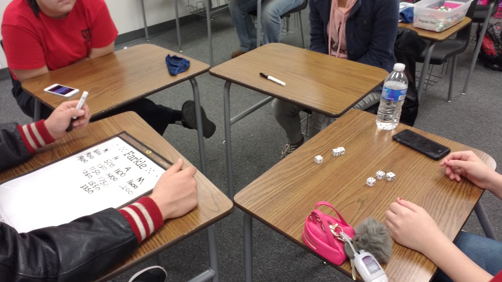 students playing farkle. 