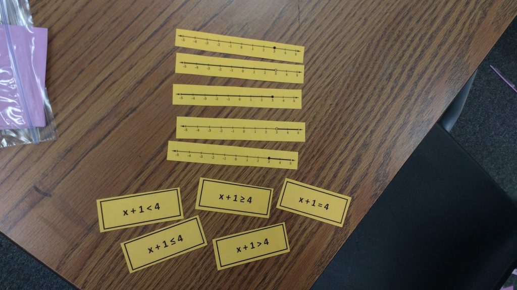 one variable inequalities card sort.