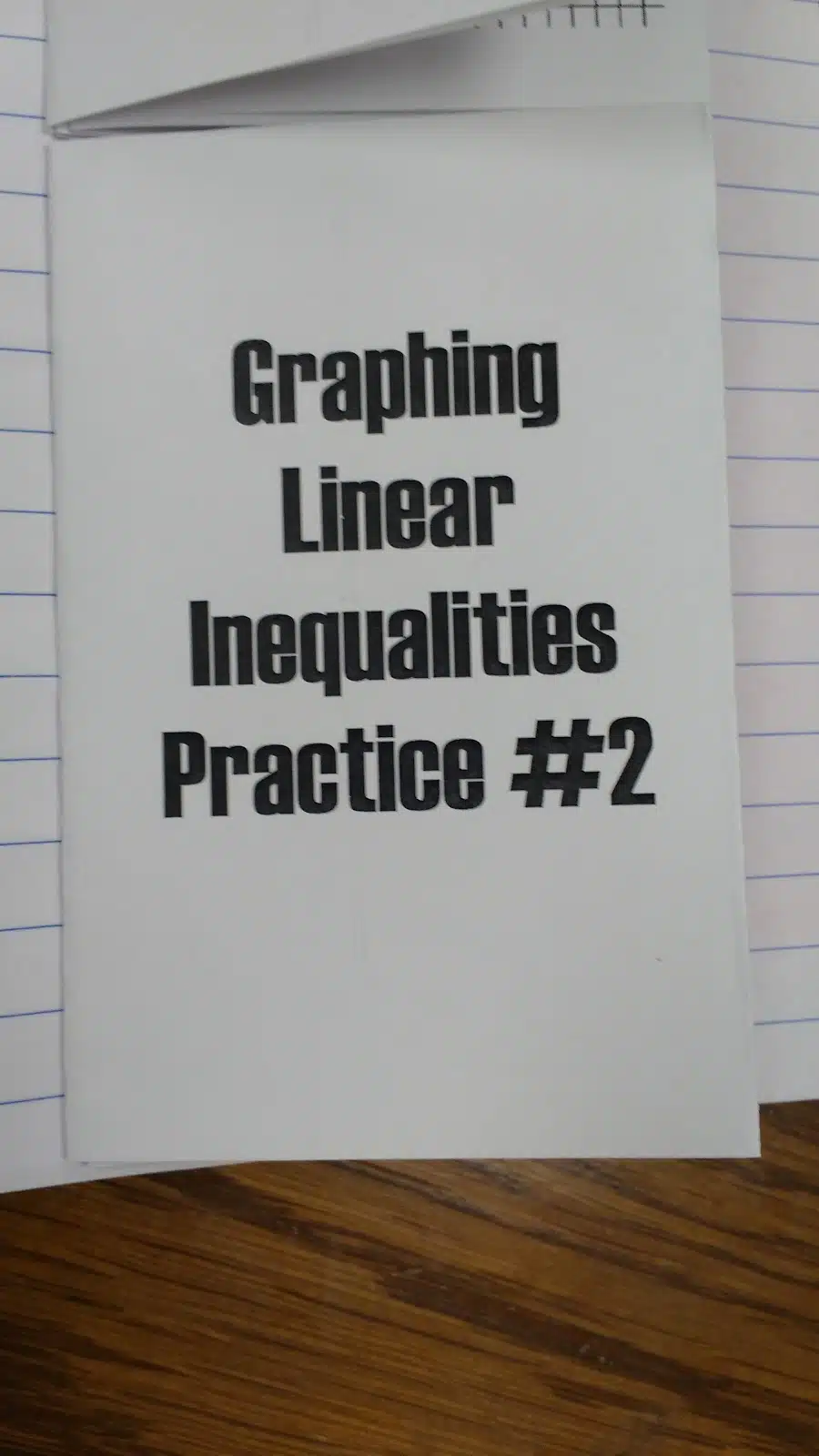 graphing linear inequalities practice book notes in interactive notebook. 