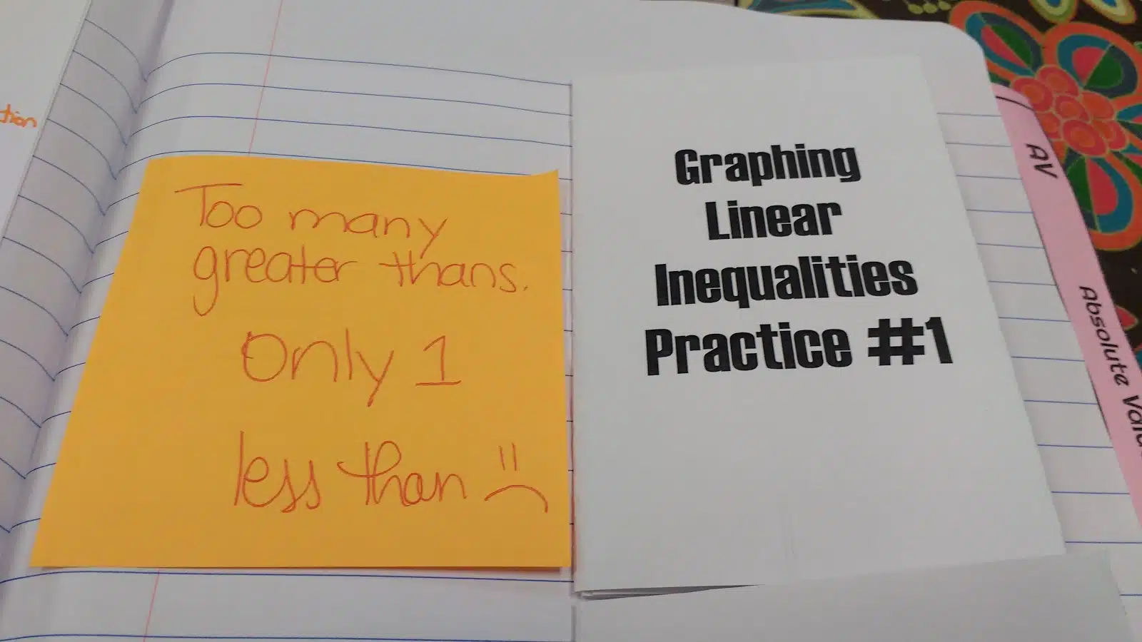 graphing linear inequalities practice book notes in interactive notebook. 