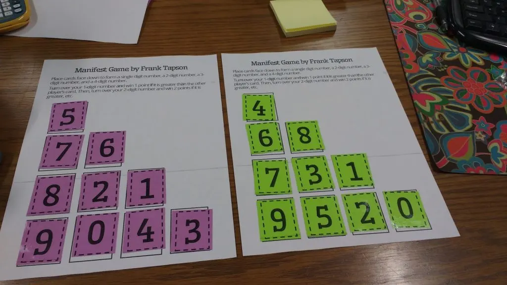 answers revealed in Manifest Game by Frank Tapson