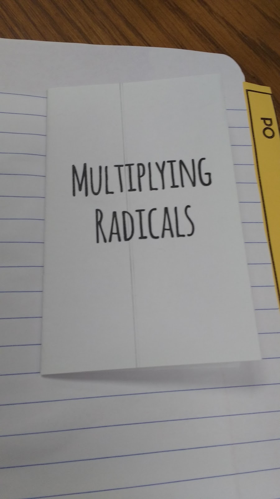 Cover of Multiplying Radicals Practice Book Foldable