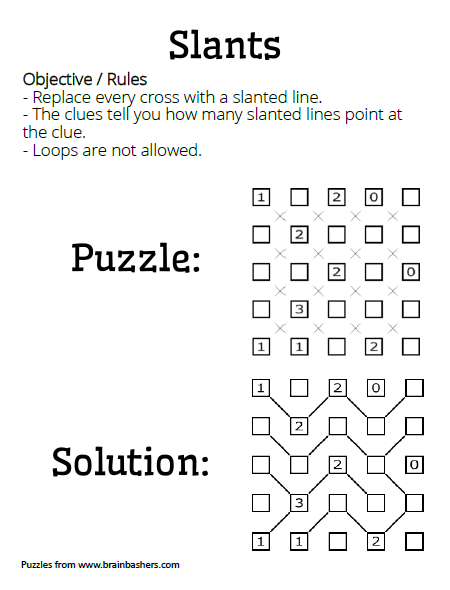 Slants Logic Puzzles.