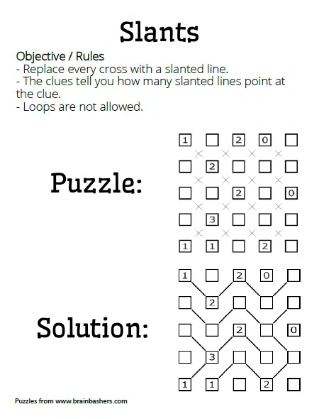 Slants Logic Puzzles.