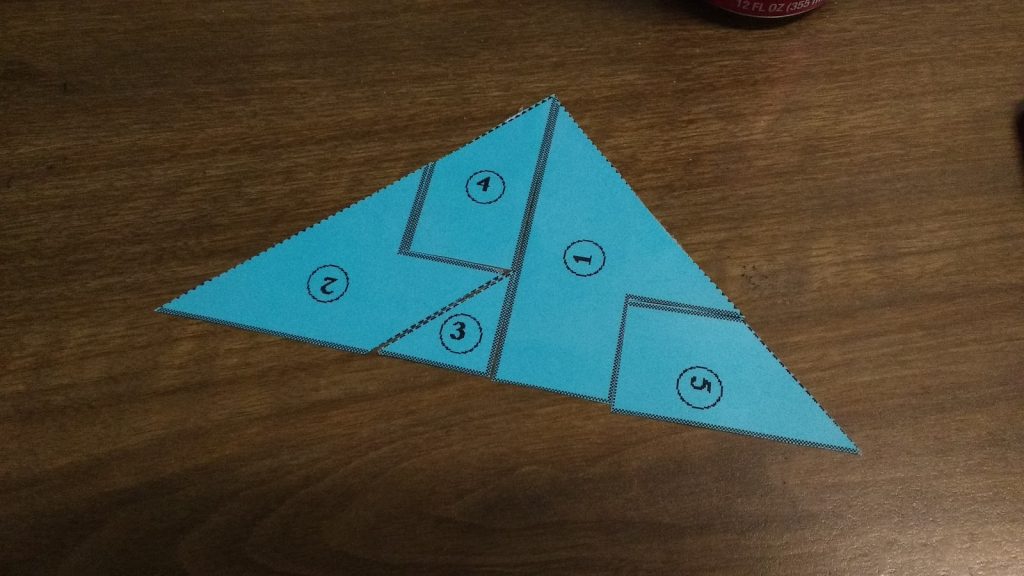 triangle solution to square pi puzzle. 