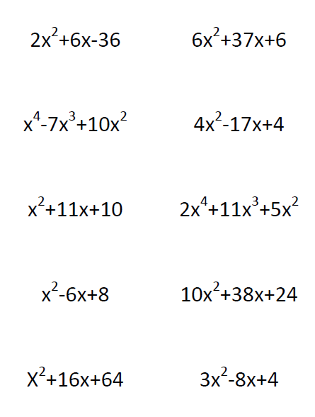 equations for factoring trinomials with gcfs question stack activity 