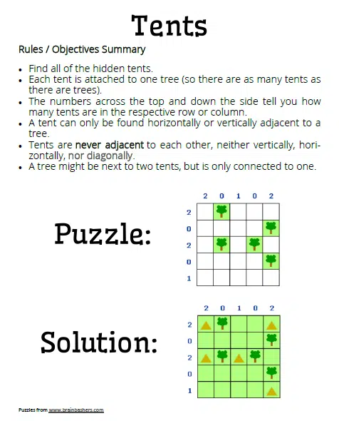 🕹️ Play Daily Trees and Tents Game: Free Online Grid Logic Puzzle Video  Game for Kids & Adults