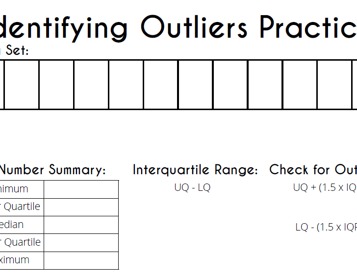 identifying outliers practice activity.