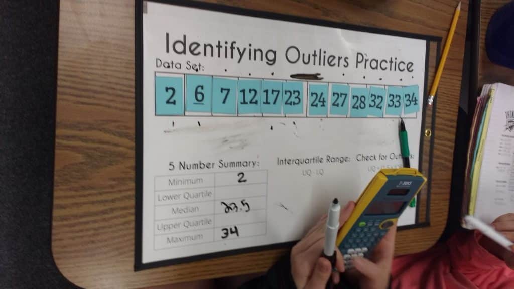 five number summary activity for identifying outliers. 