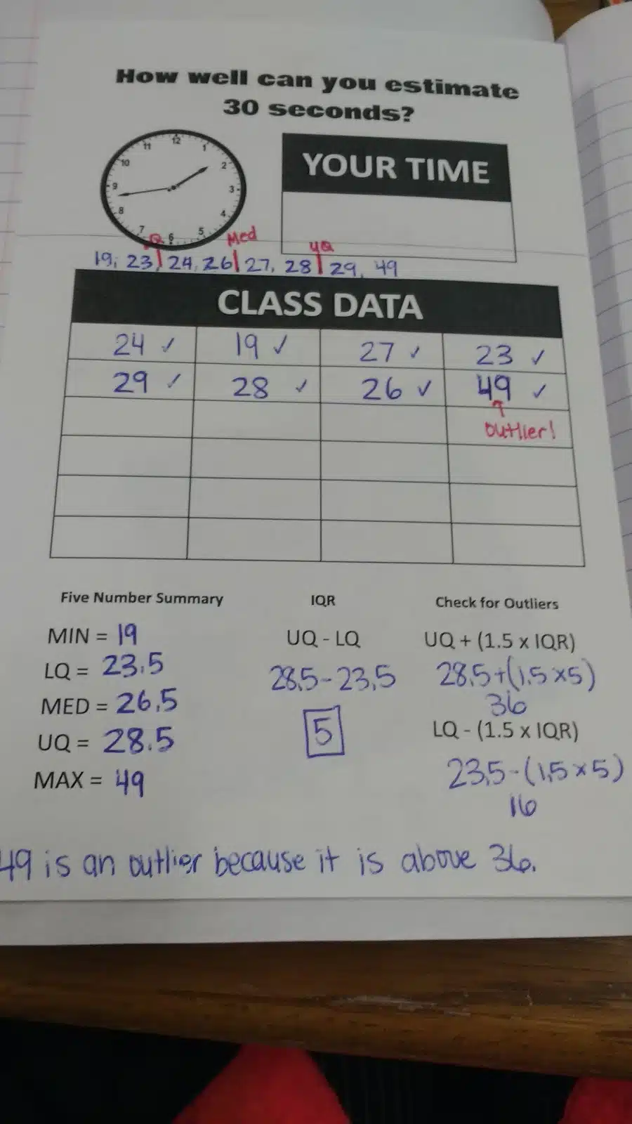 Estimating 30 Seconds Data Collection Activity