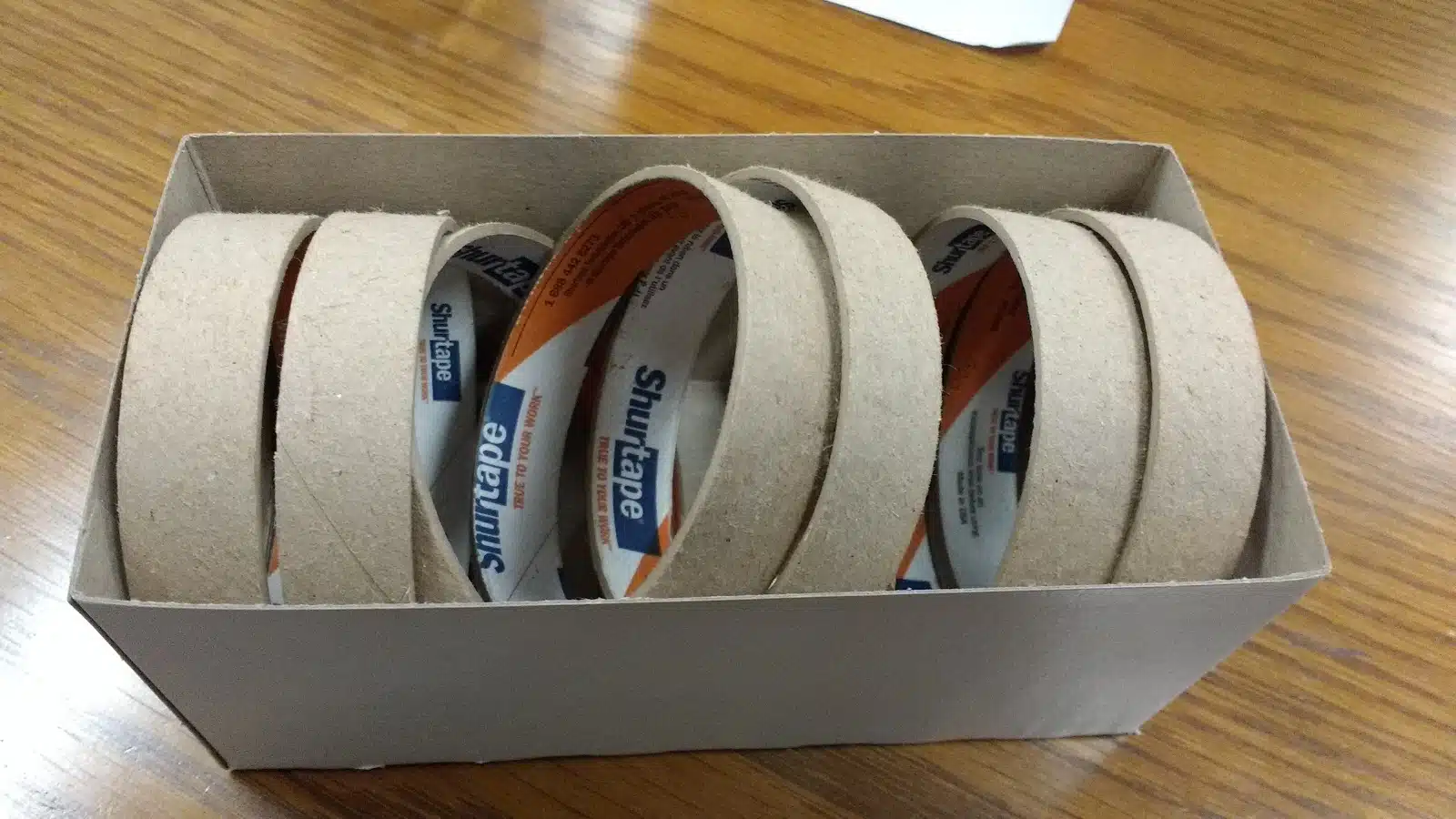 masking tape cores. 