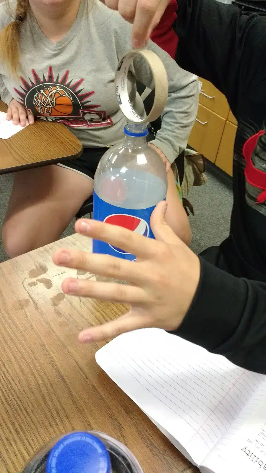 hex nut probability activity set-up. 