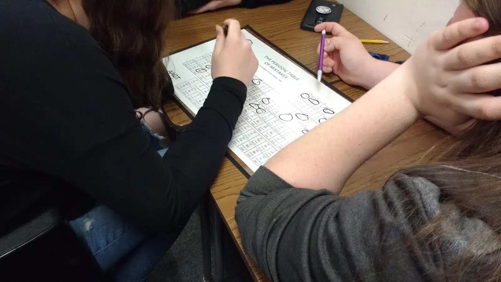 Periodic Table of Mistakes Activity in Dry Erase Pocket