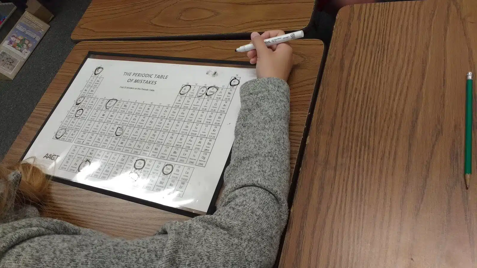 Periodic Table of Mistakes Activity in Dry Erase Pocket