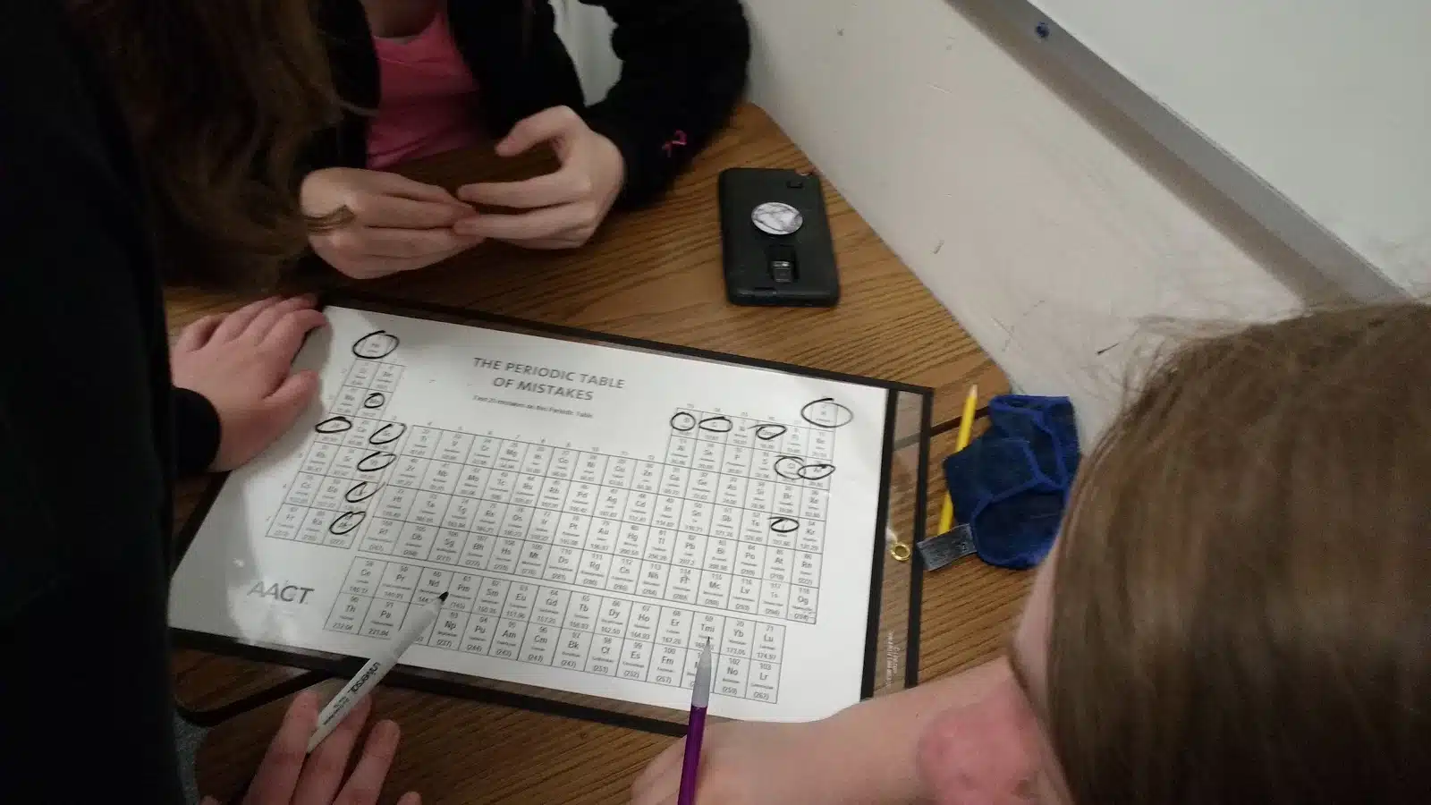 Periodic Table of Mistakes Activity in Dry Erase Pocket