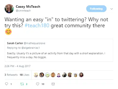 Casey McTeach tweet re: Teach180 