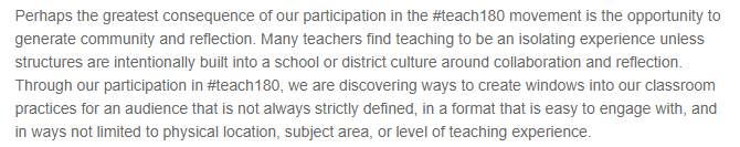 Article about Teach180 Movement. 