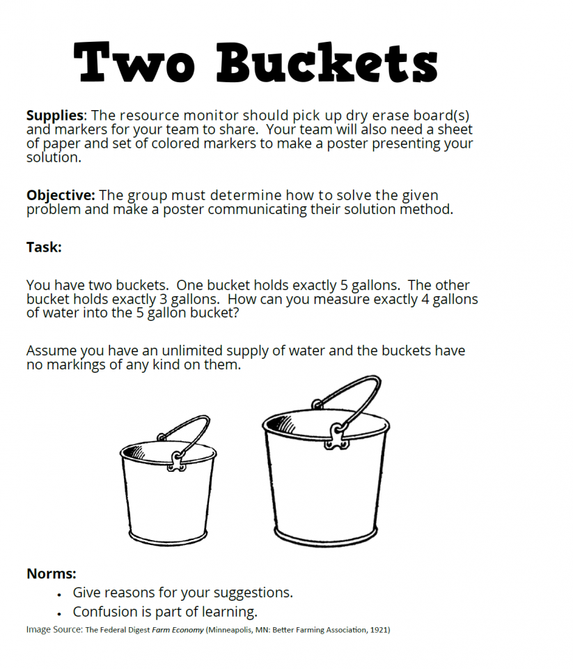 Two Buckets Puzzle Math = Love