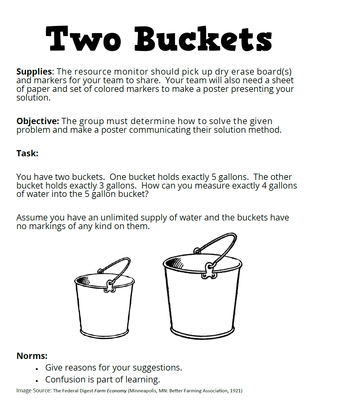 Two Buckets Puzzle