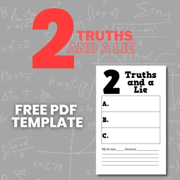 Two Truths And A Lie Template Free PDF Download Math Love
