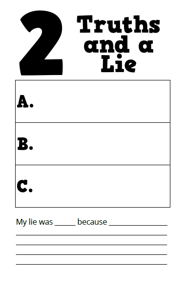 Two Truths and a Lie Template