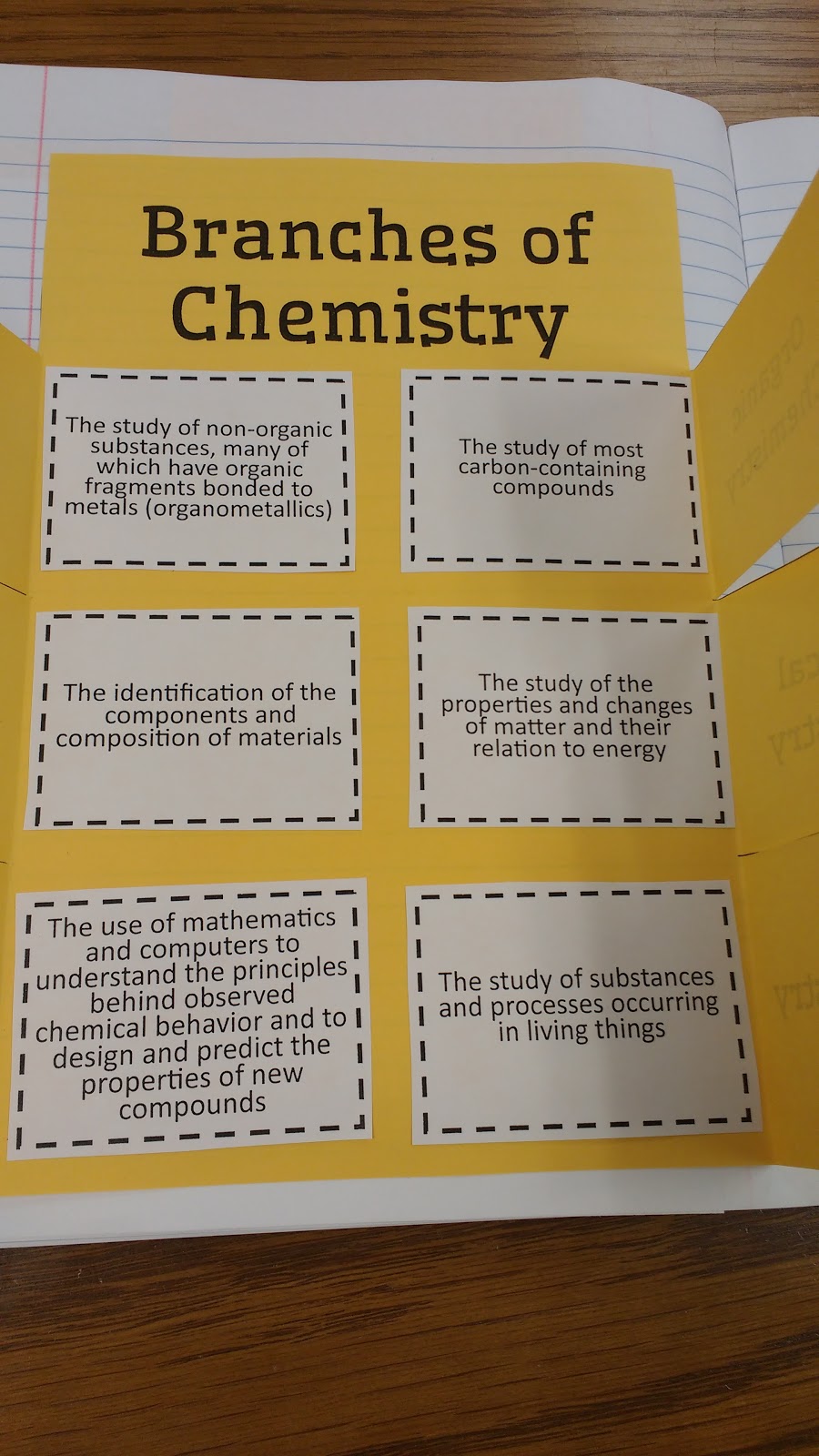 Branches of Chemistry Foldable