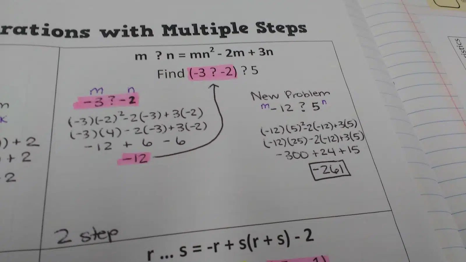 non-standard operations with multiple steps problems. 