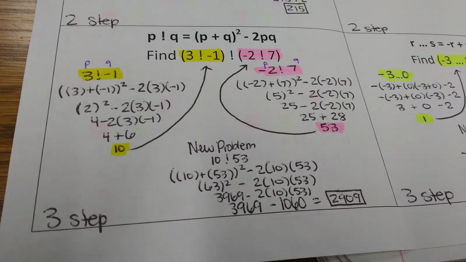 non-standard operations with multiple steps problems. 