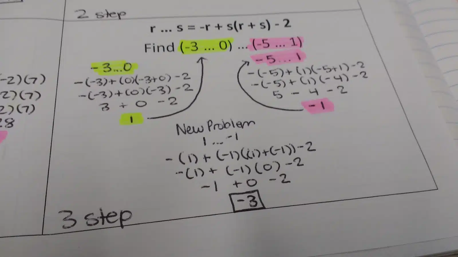 non-standard operations with multiple steps problems. 