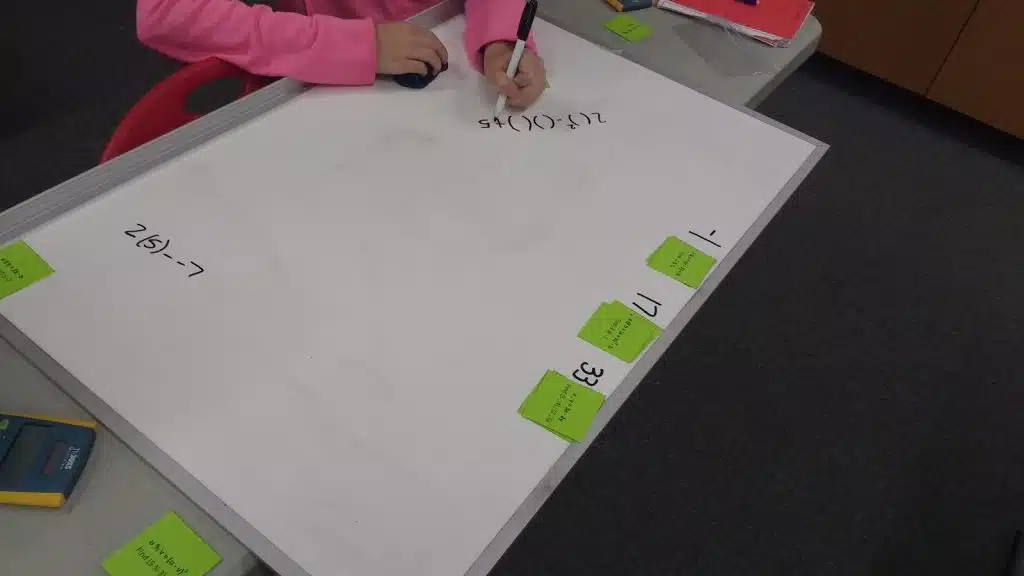 students working on non-standard operations sorting activity